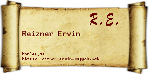 Reizner Ervin névjegykártya